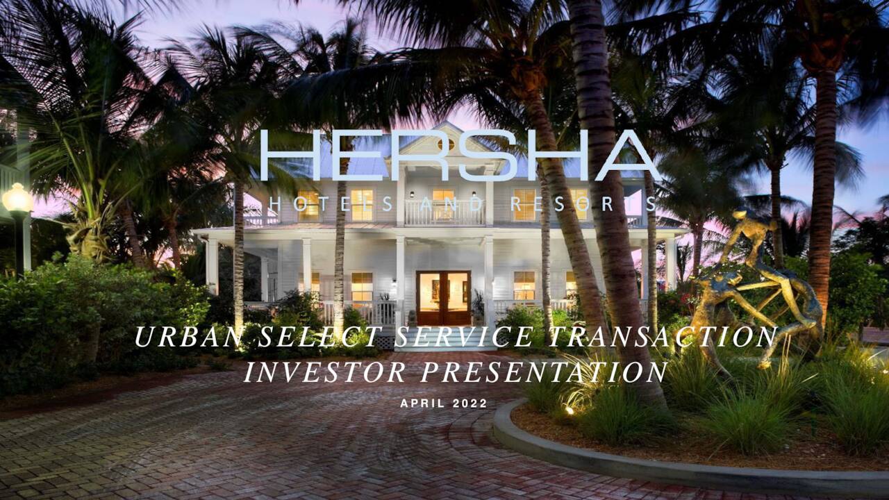 What Is The Symbol Of Hersha Hospitality Trust Hersha Hospitality Trust (HT) - USS Sale - Slideshow (NYSE:HT-DEFUNCT