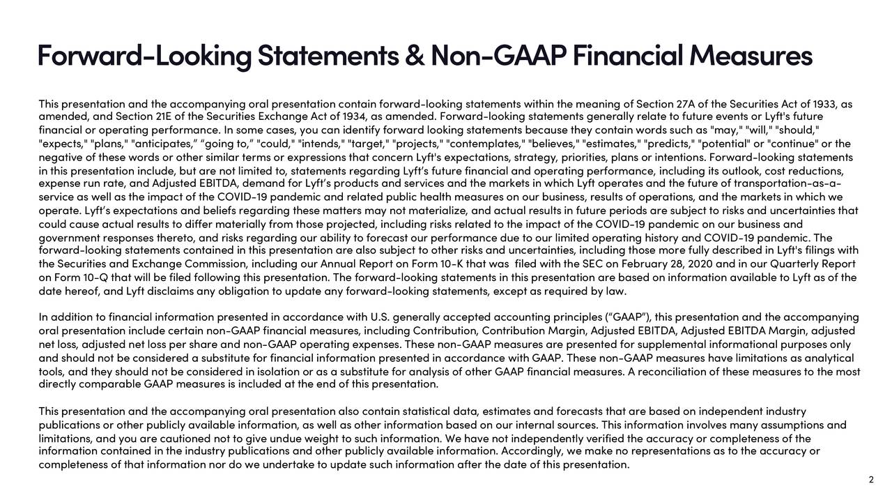 Forward          -Looking Statements & No                               -G nAAP Financial Measures