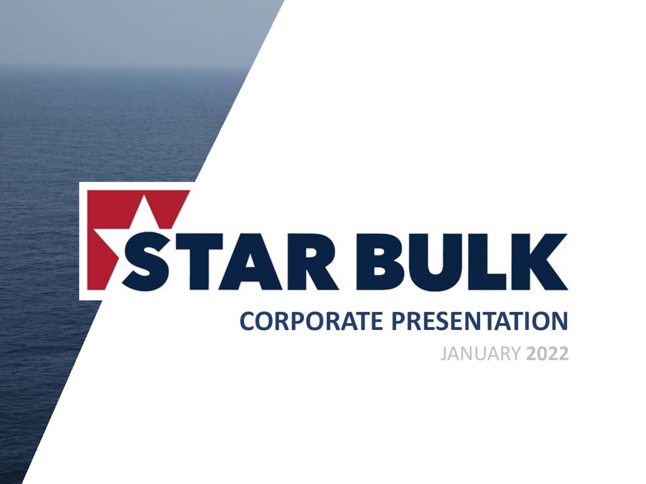 StarBulk Carriers Corp. (SBLK) Corporate Presentation January 2022 ...