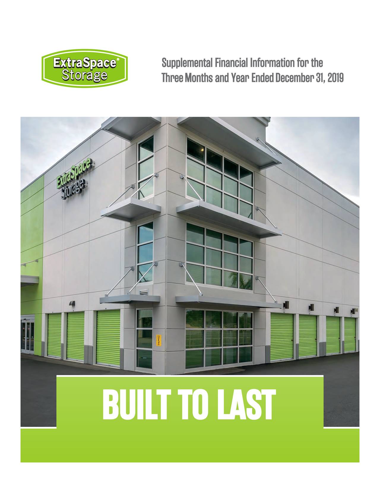 Extra Space Storage Inc. 2019 Q4 Results Earnings Call Presentation