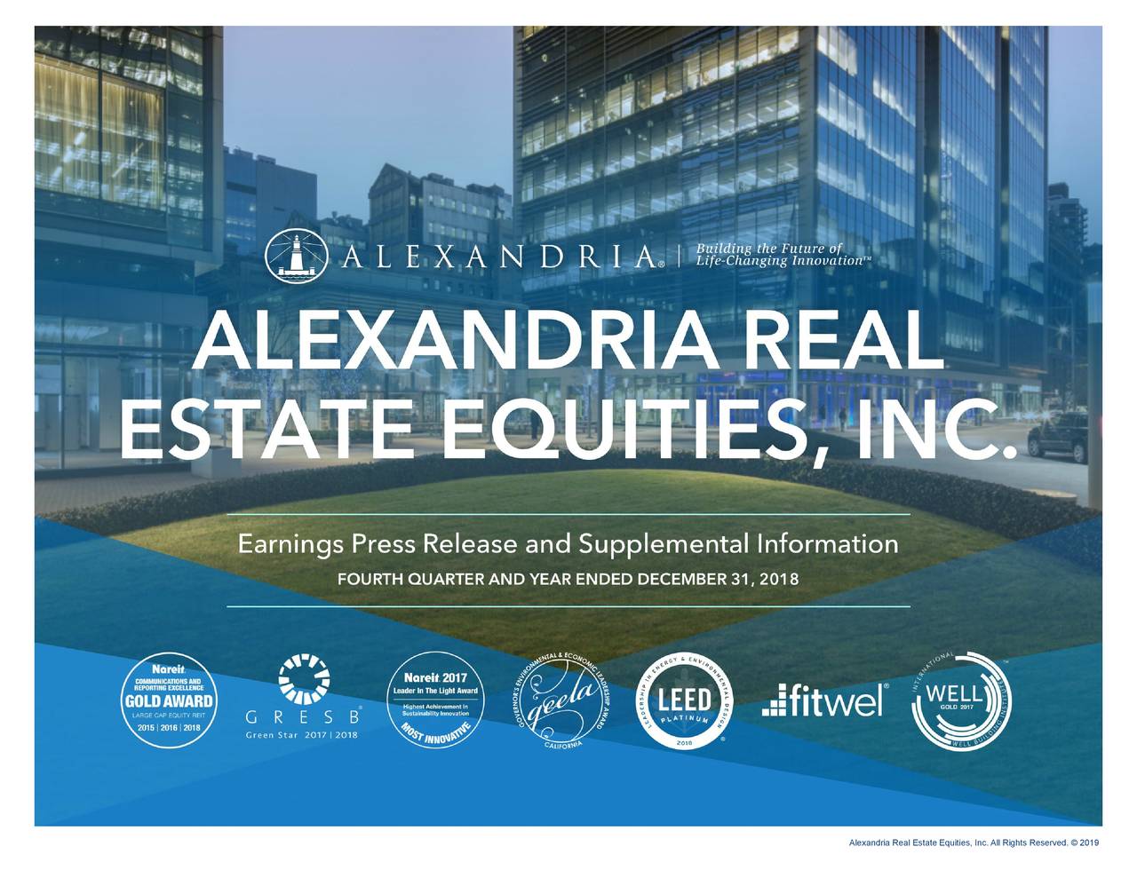 Alexandria Real Estate Equities Inc. 2018 Q4 - Results - Earnings Call ...