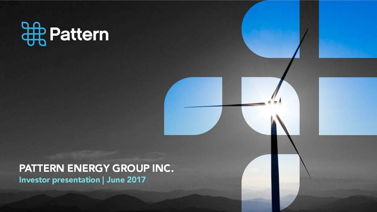 Pattern Energy Group (PEGI) Investor Presentation Slideshow (NASDAQ