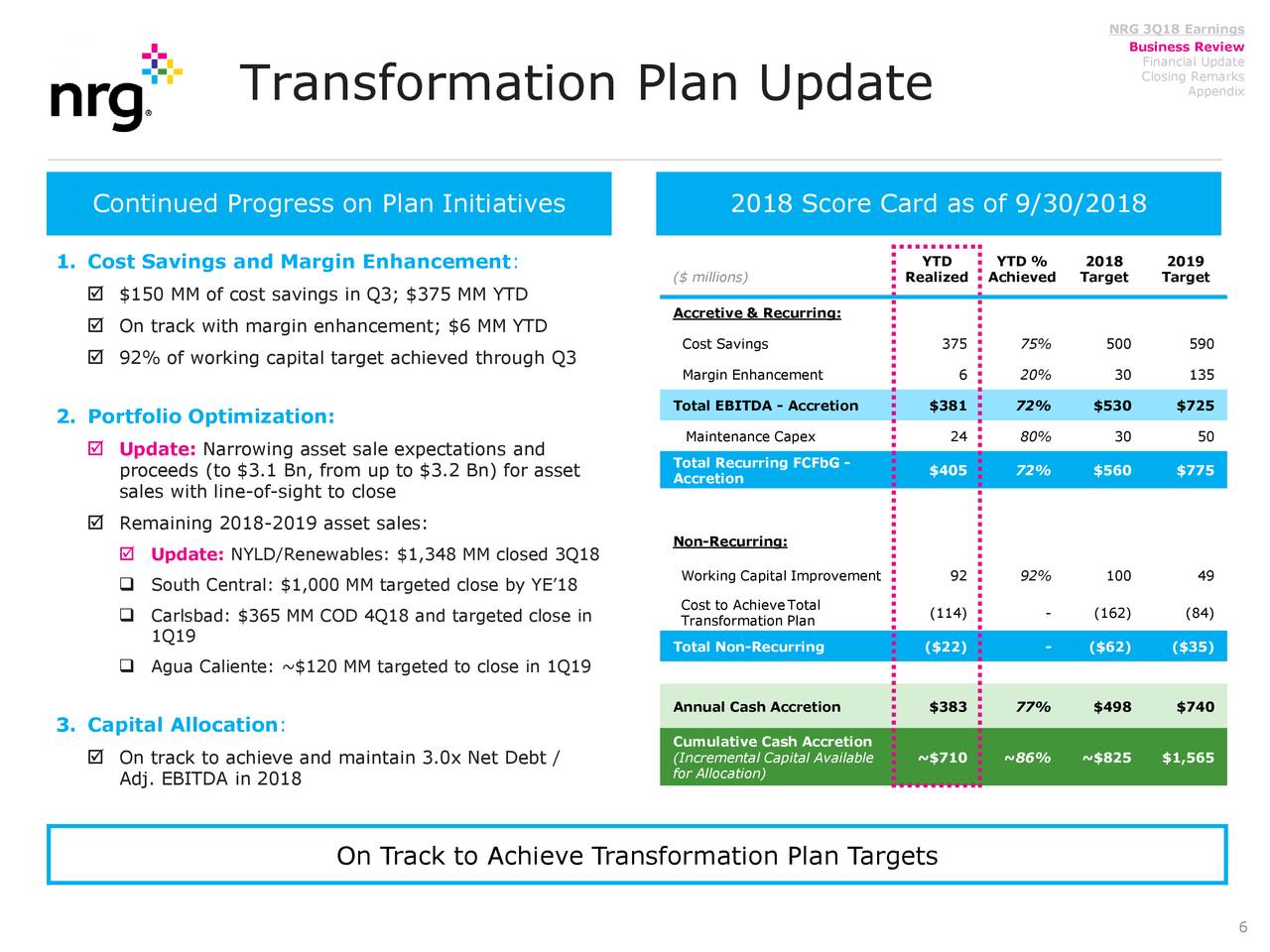 NRG Energy, Inc. 2018 Q3 - Results - Earnings Call Slides (NYSE:NRG ...