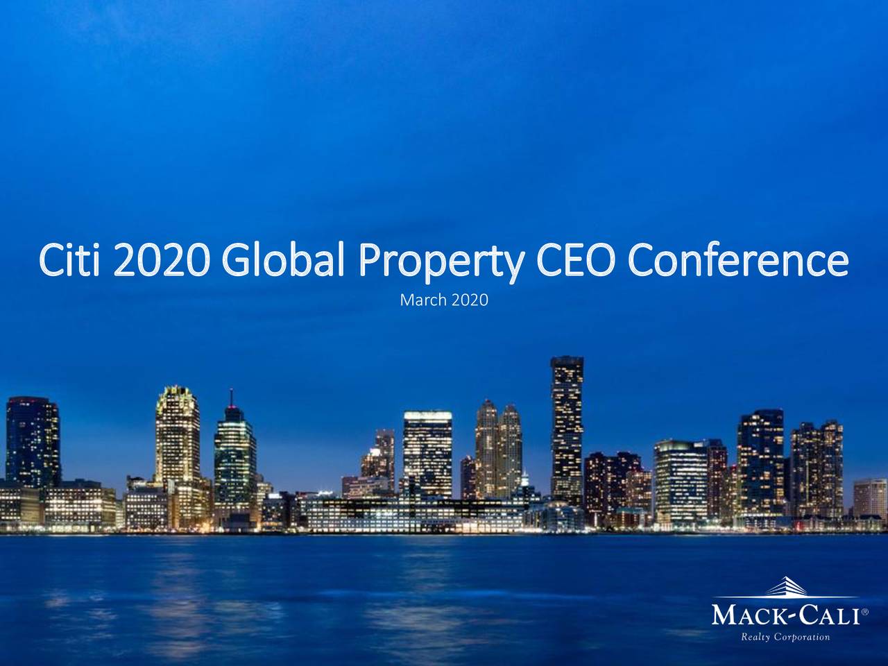 Mack Cali Realty (CLI) Presents At 2020 Citi Global Property CEO