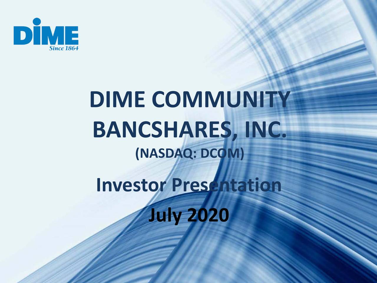 Dime Community Bancshares, Inc. 2020 Q2 - Results - Earnings Call Presentation