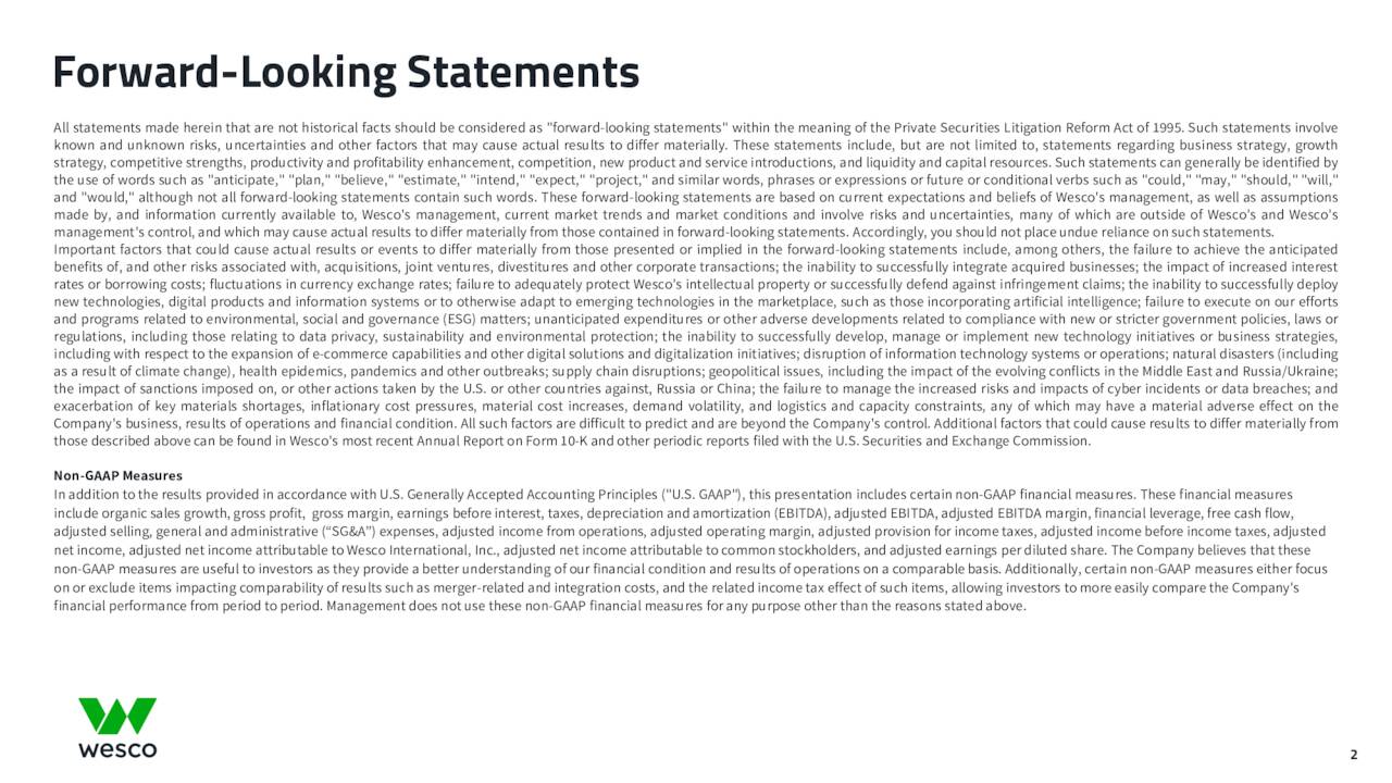 WESCO International, Inc. 2024 Q1 Results Earnings Call Presentation (NYSEWCC) Seeking Alpha