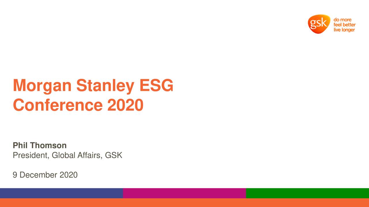 GlaxoSmithKline (GSK) Presents At Stanley ESG Conference 2020