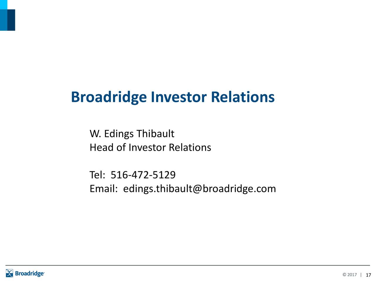 Broadridge Financial Solutions, Inc. 2017 Q4 - Results - Earnings Call ...