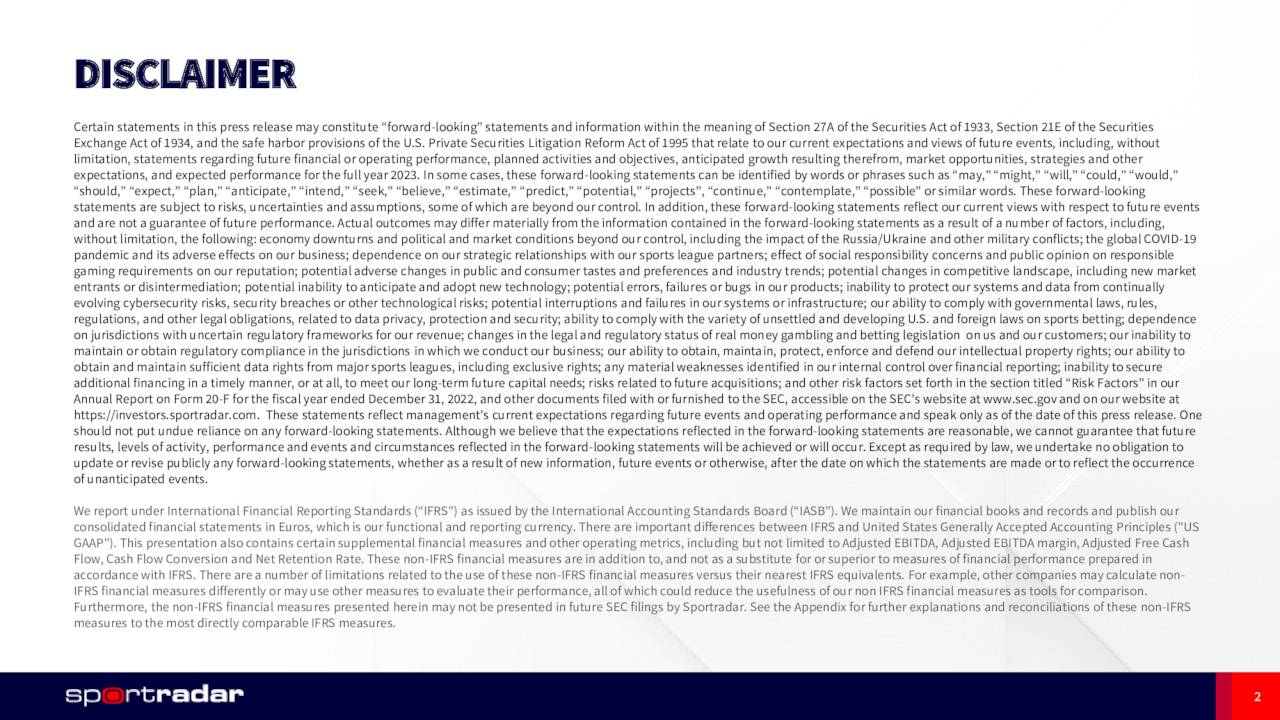 Sportradar Group AG 2022 Q4 Results Earnings Call Presentation