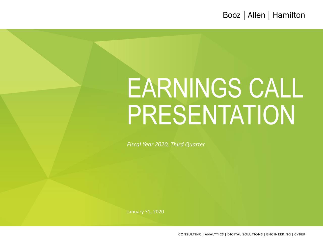 Booz Allen Hamilton Holding Corporation Q3 Results Earnings Call Presentation Nyse Bah Seeking Alpha