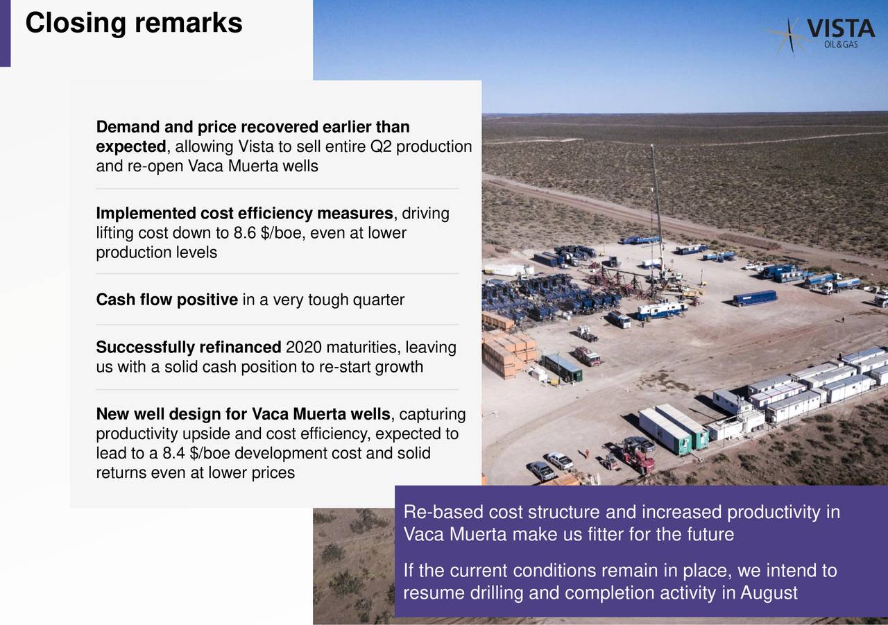 Vista Oil & Gas, S.A.B. de C.V. 2020 Q2 Results Earnings Call Presentation (NYSEVIST