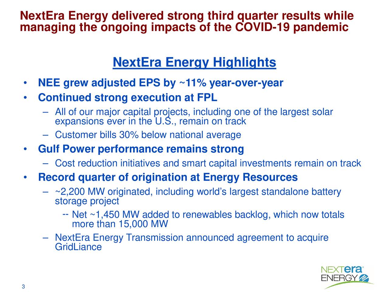 NextEra Energy, Inc. 2020 Q3 - Results - Earnings Call Presentation ...