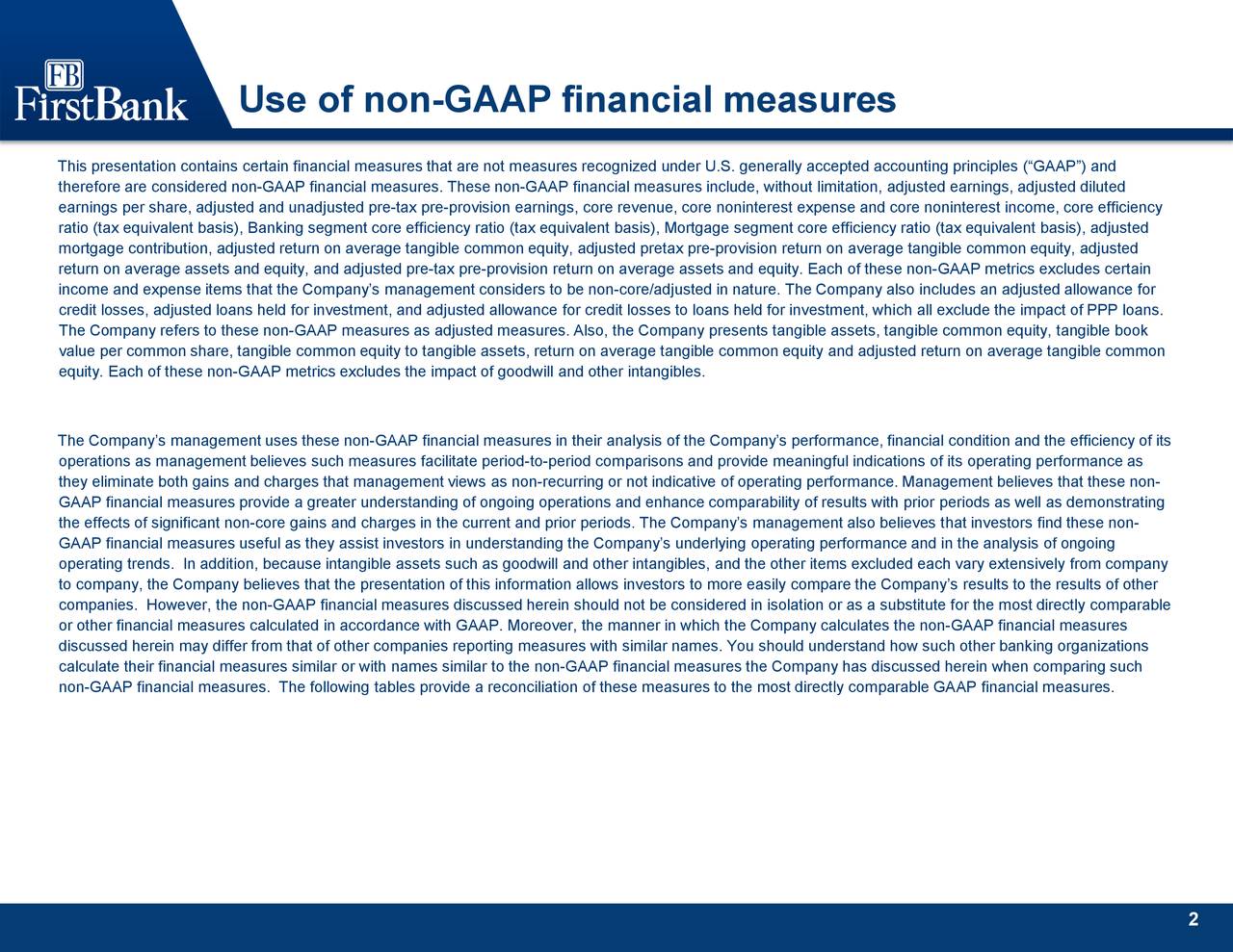 Use of non-GAAP financial measures