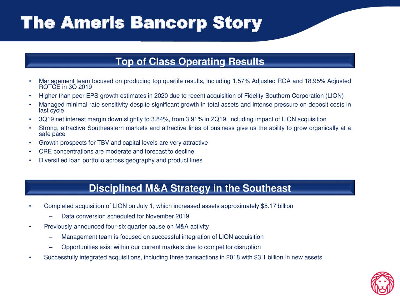 Ameris Bancorp 2019 Q3 - Results - Earnings Call Presentation (NASDAQ ...