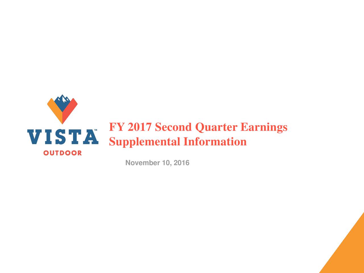 Vista Outdoor 2017 Q2 Results Earnings Call Slides (NYSEVSTO
