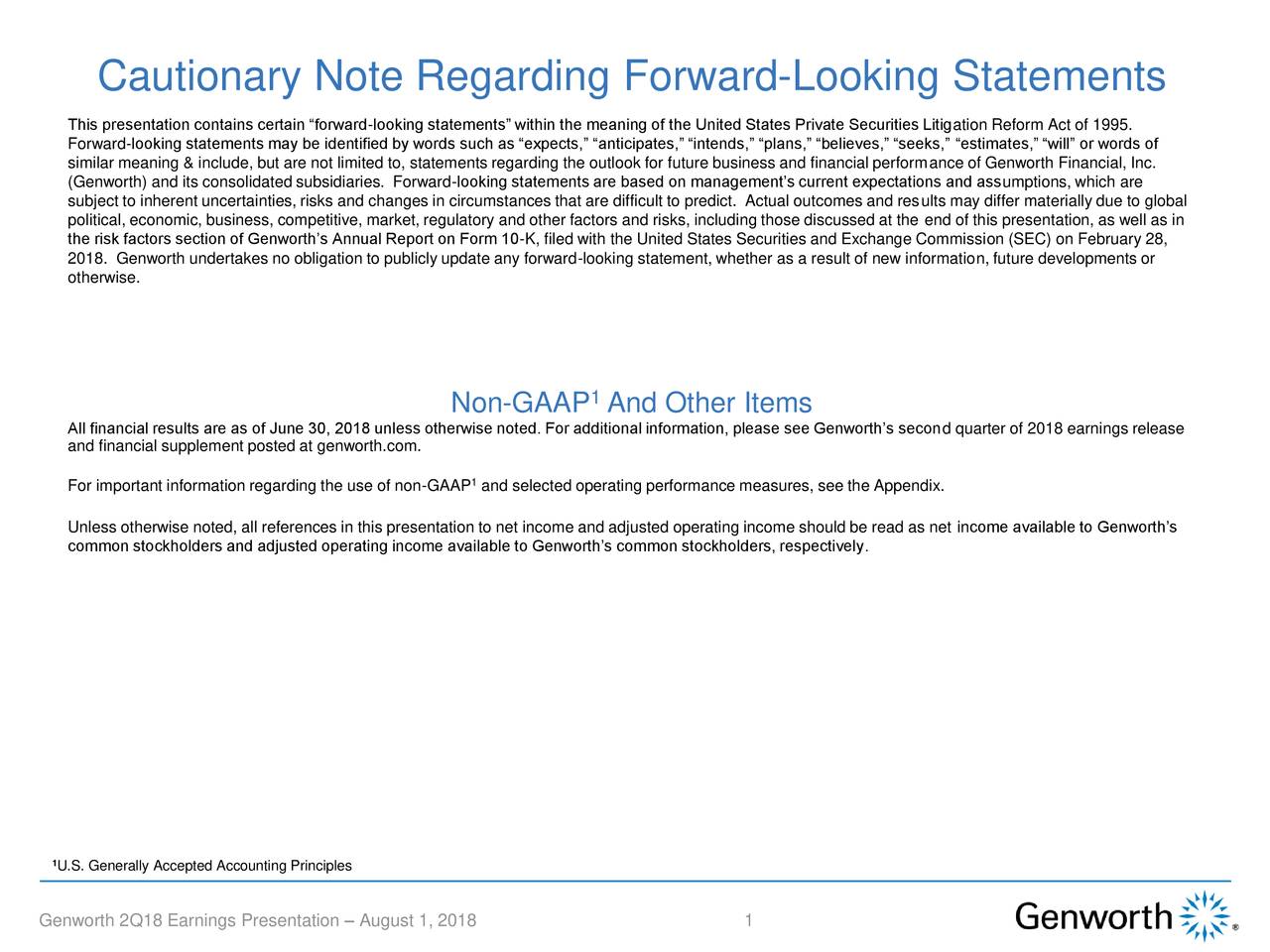 Cautionary Note Regarding Forward-Looking Statements