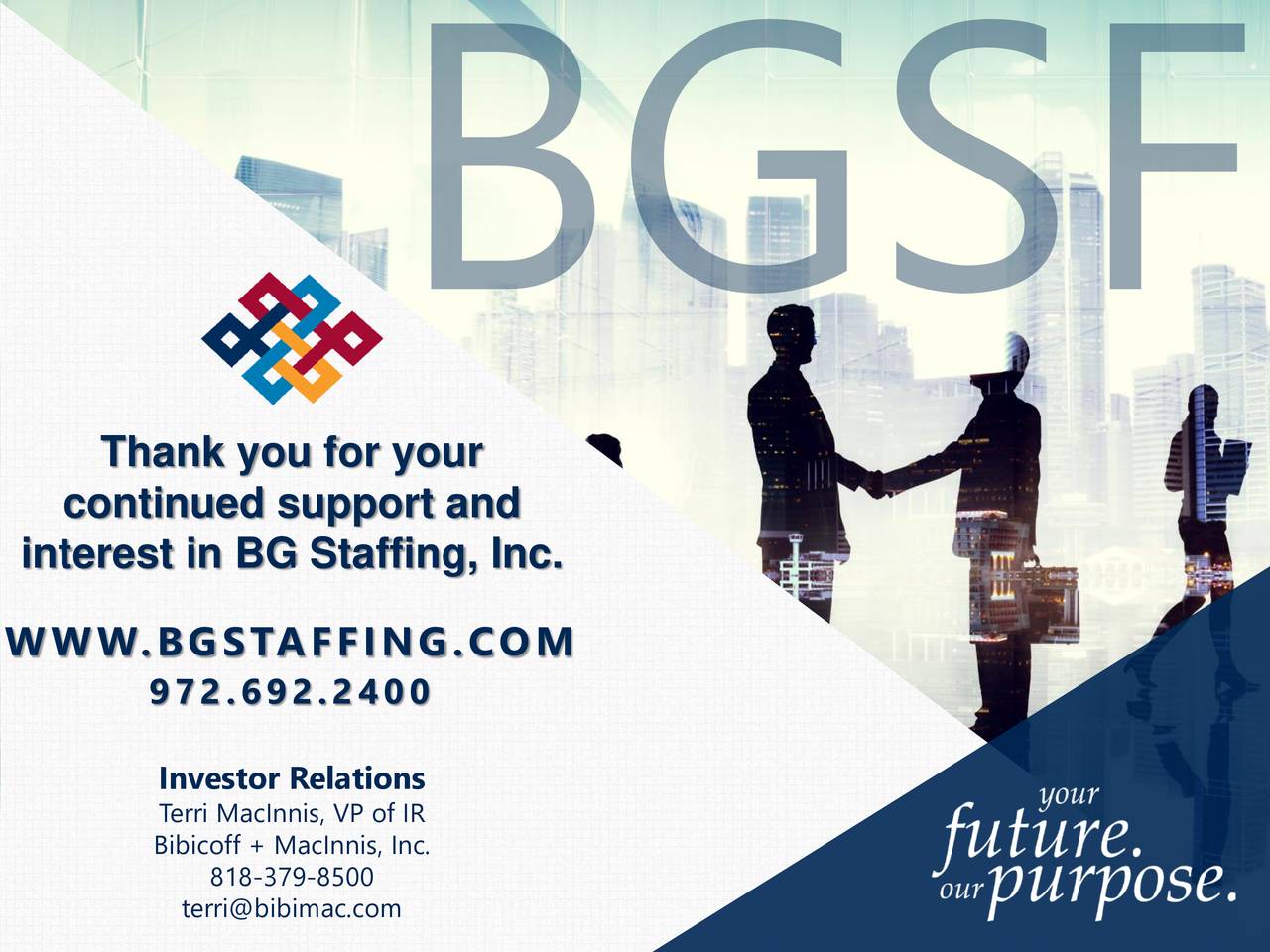 BG Staffing (BGSF) Investor Presentation Slideshow (NYSEBGSF