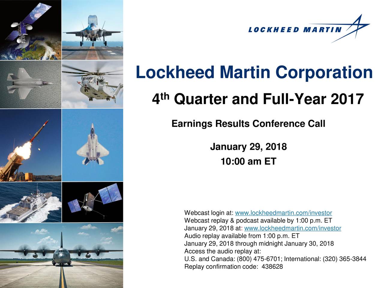 Lockheed Martin 2017 Q4 Results Earnings Call Slides (NYSELMT