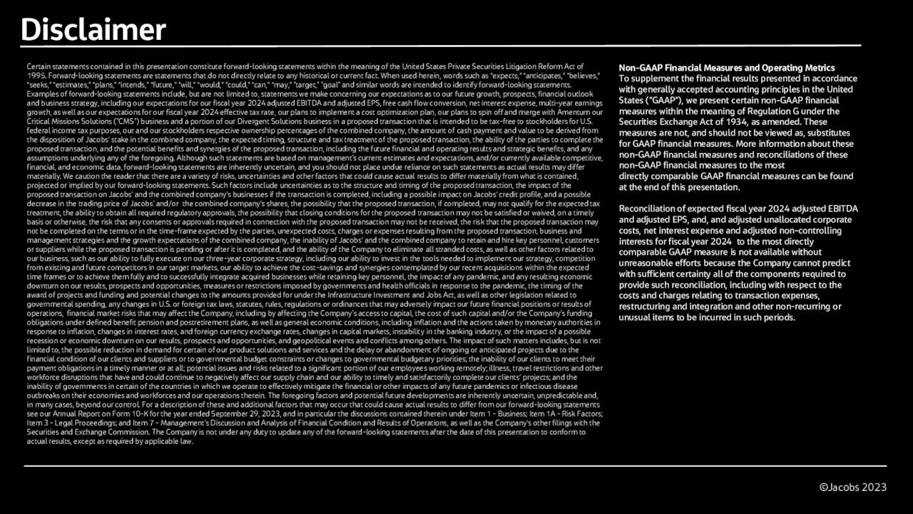 Jacobs Solutions Inc. 2023 Q4 Results Earnings Call Presentation