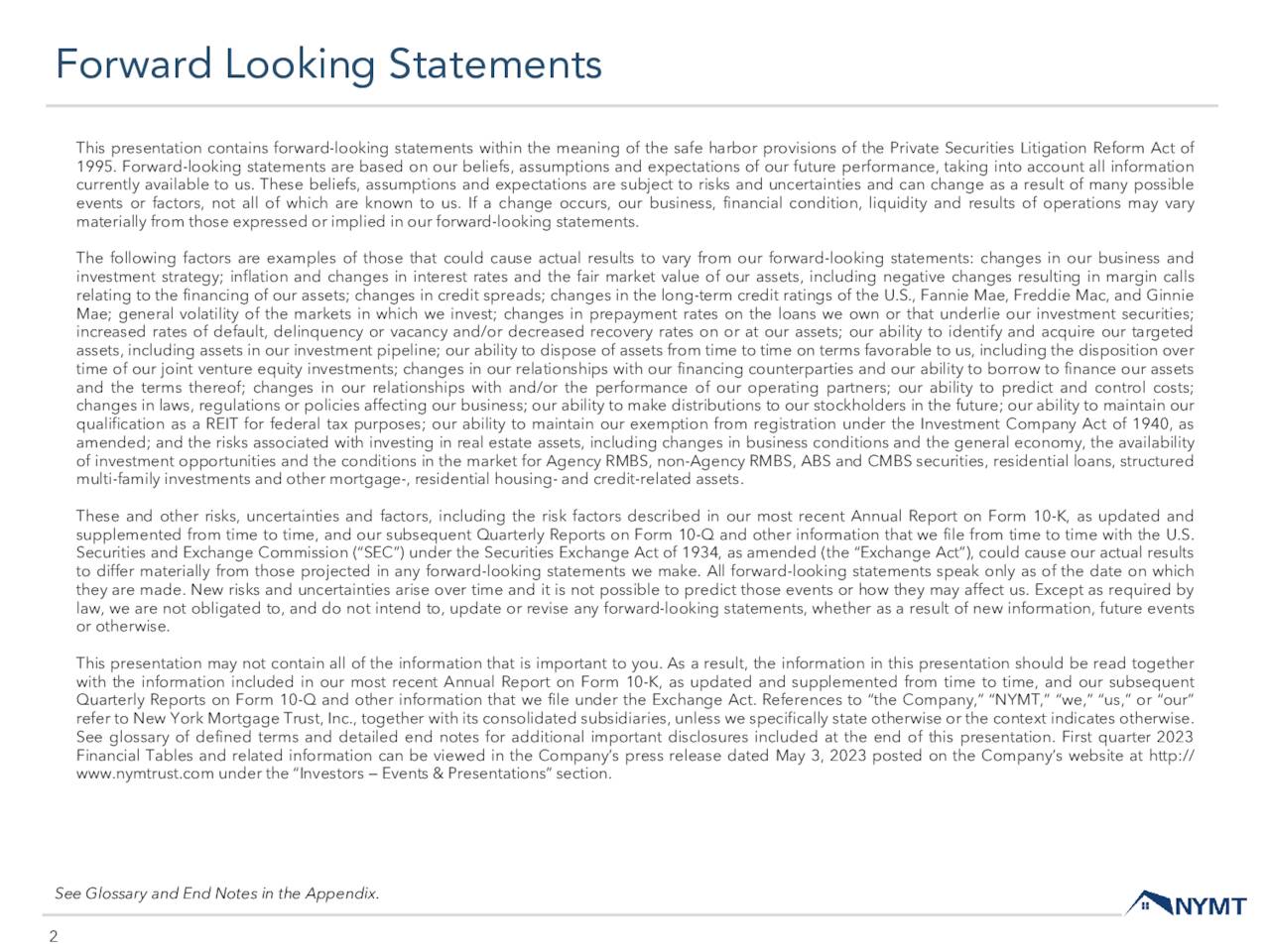 Forward Looking Statements
