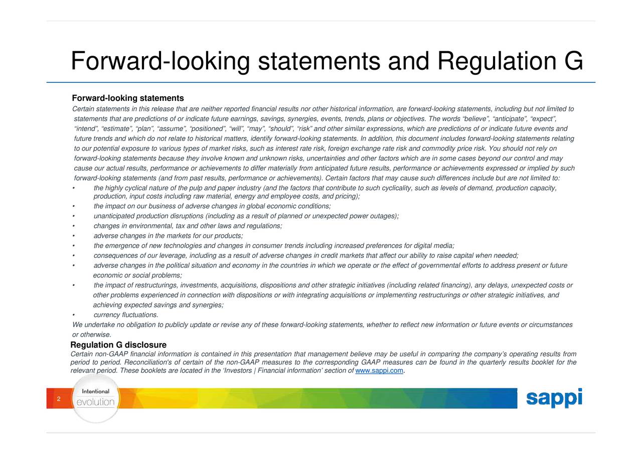 Sappi Ltd. ADR 2016 Q4 Results Earnings Call Slides (OTCMKTSSPPJY