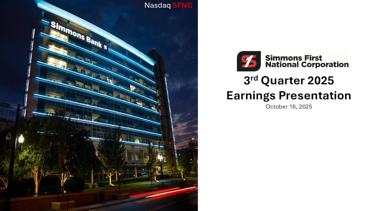 Simmons First National Corporation 2025 Q3 - Results - Earnings Call ...