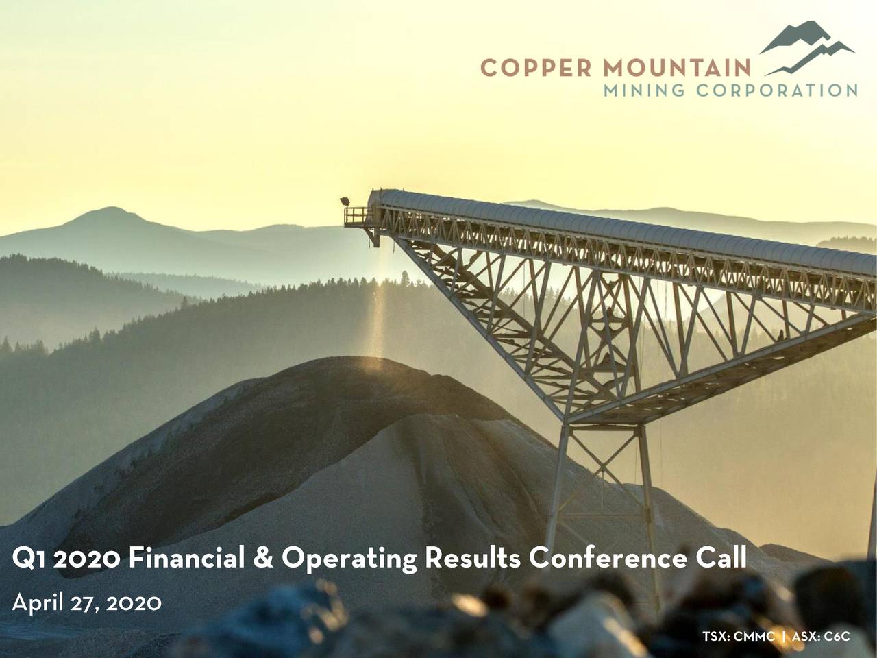 Copper Mountain Mining Corporation 2020 Q1 Results Earnings Call