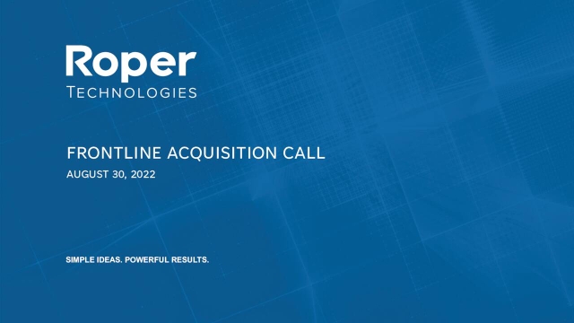 Roper Technologies to Acquire Frontline Education (NASDAQ:ROP) 2022-08 ...