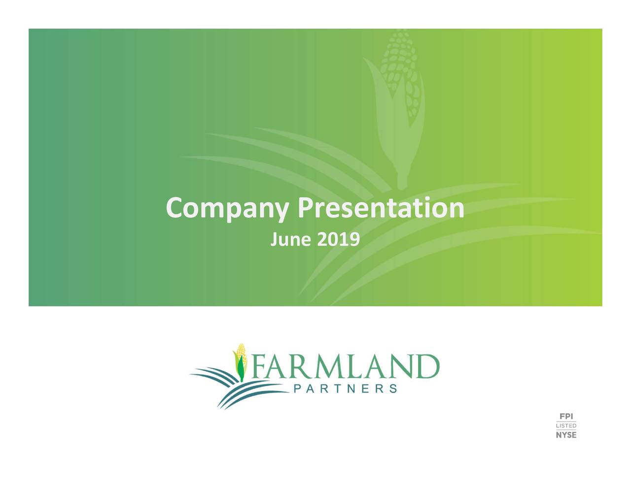 Farmland Partners (FPI) Investor Presentation Slideshow (NYSEFPI