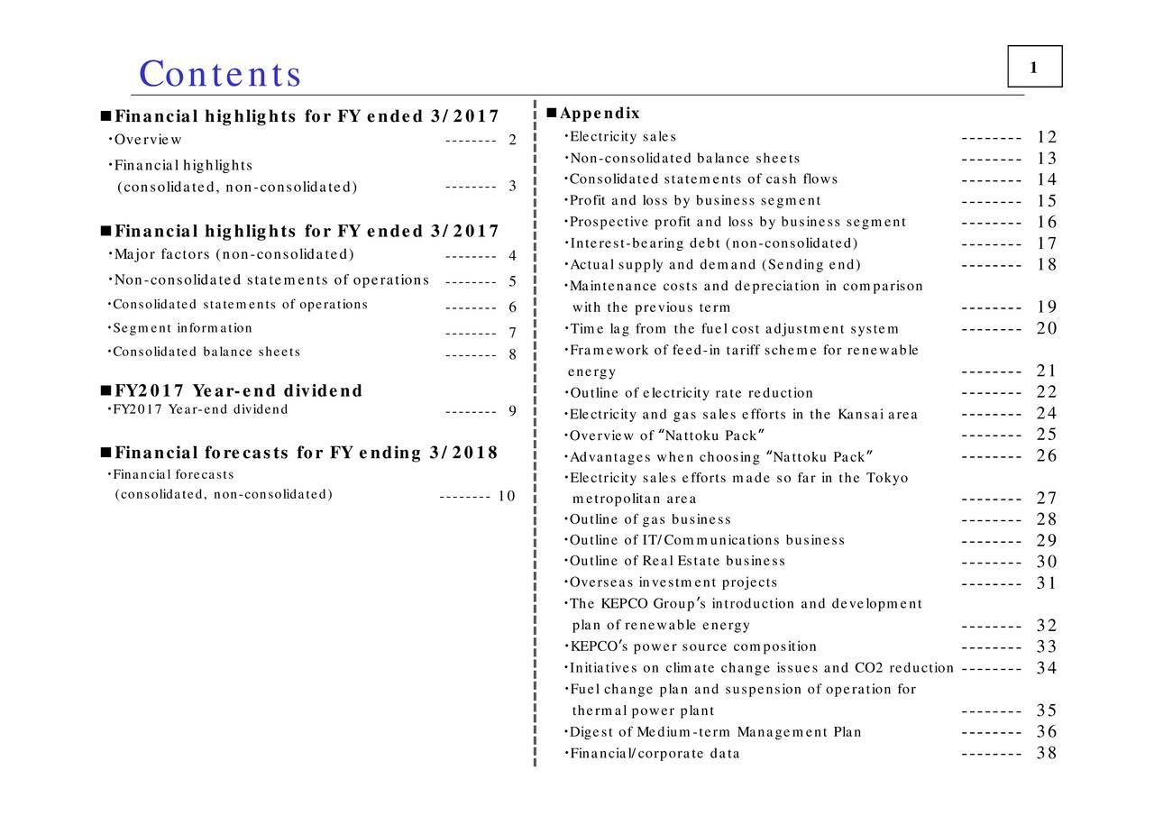 Kansai Electric Power Co., Inc. (The) ADR 2018 Q4 Results Earnings
