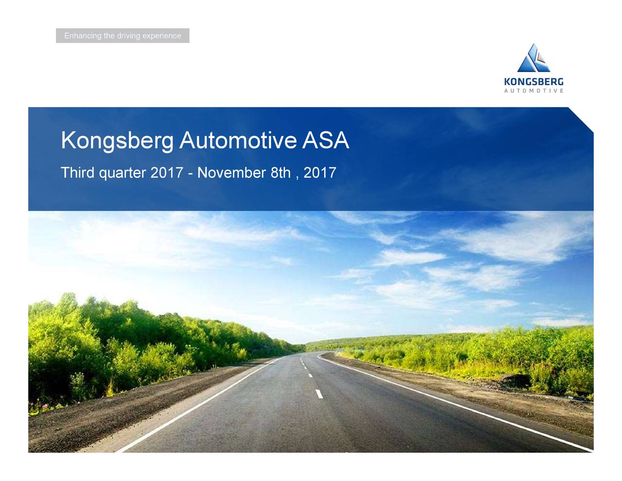 Kongsberg Automotive ASA 2017 Q3 Results Earnings Call Slides