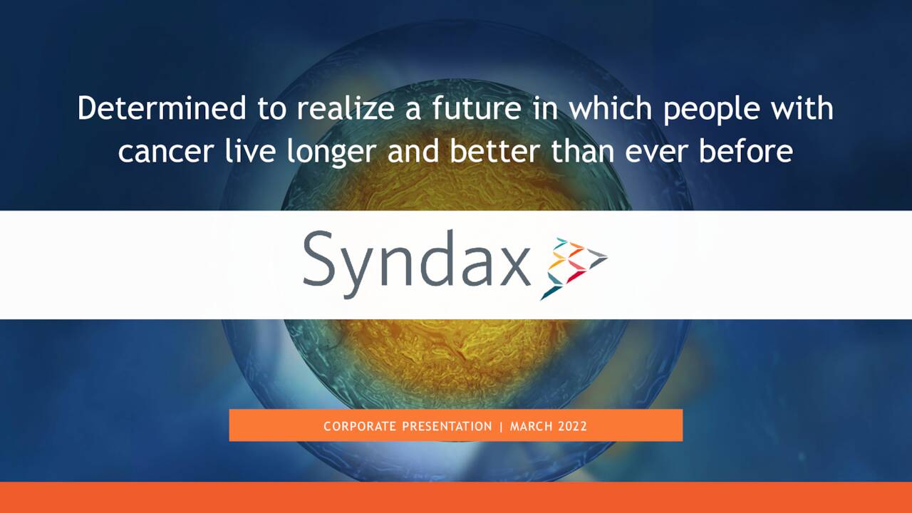 Syndax Pharmaceuticals (SNDX) Presents At Barclays Global Healthcare