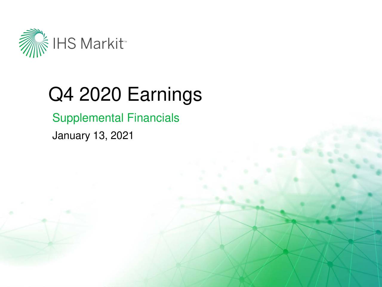 Ihs Markit Ltd 2021 Q4 Results Earnings Call Presentation Nyse