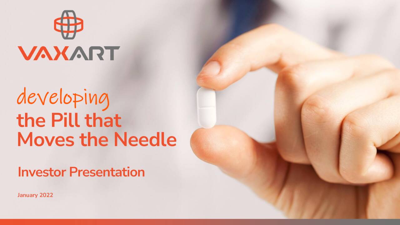 Vaxart (VXRT) Investor Presentation Slideshow (NASDAQVXRT) Seeking