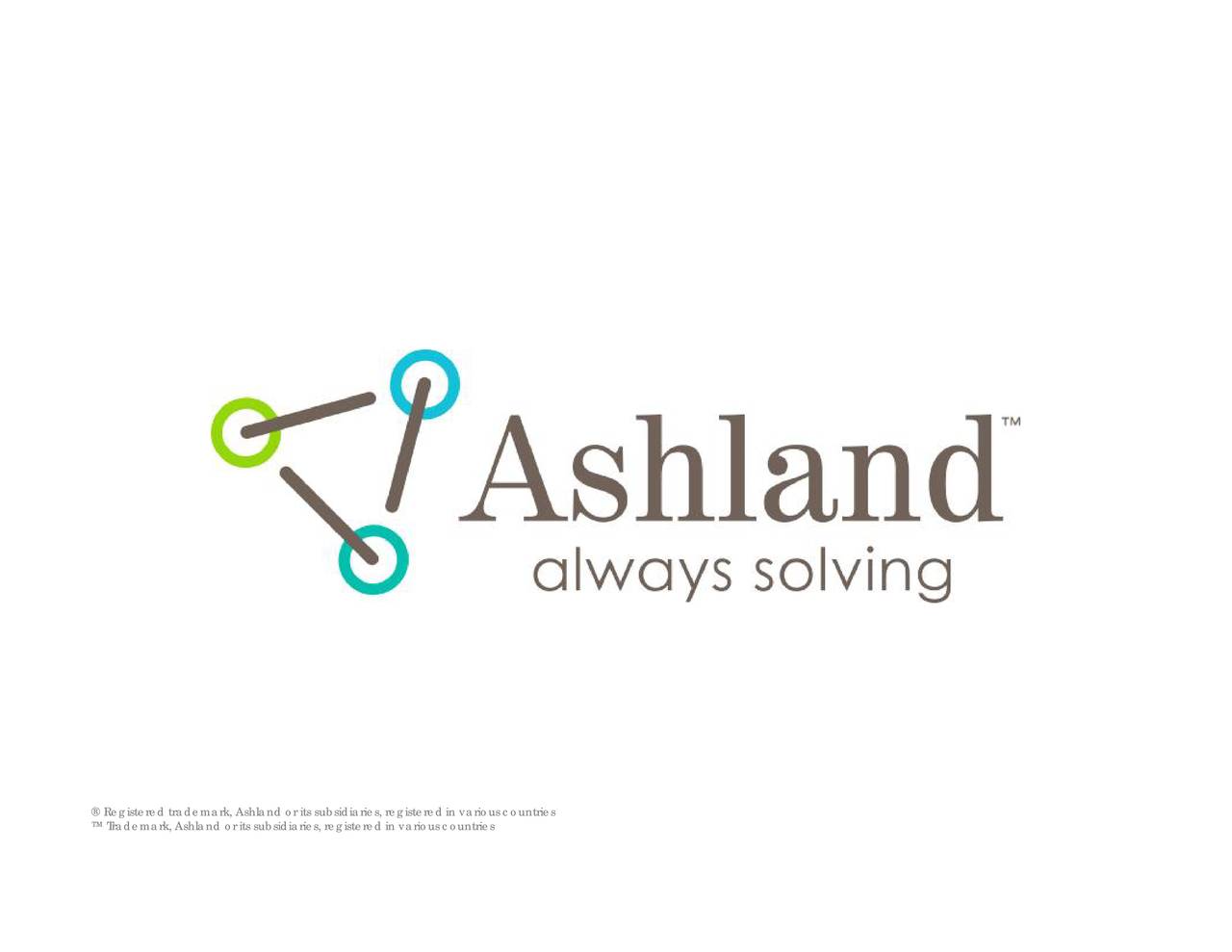 Ashland Inc. 2018 Q1 Results Earnings Call Slides (NYSEASH