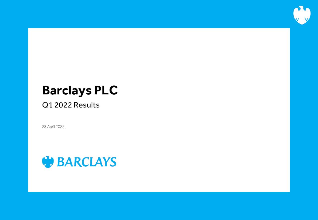 Barclays PLC 2022 Q1 Results Earnings Call Presentation (NYSEBCS