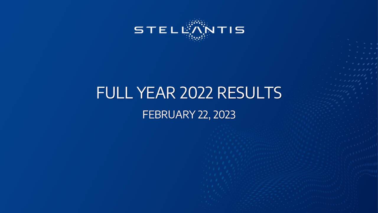 Stellantis N.V. 2022 Q4 Results Earnings Call Presentation (NYSE