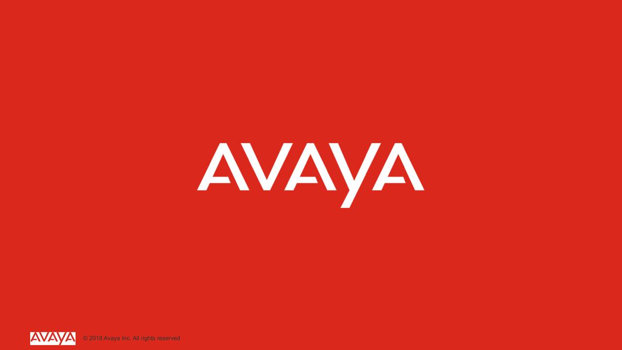 Avaya Holdings Corp. 2018 Q3 - Results - Earnings Call Slides (NYSE