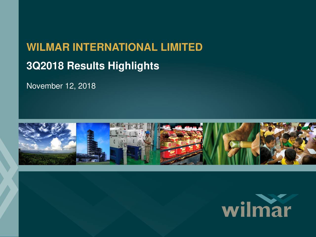 Wilmar International, Ltd. 2018 Q3 Results Earnings Call Slides