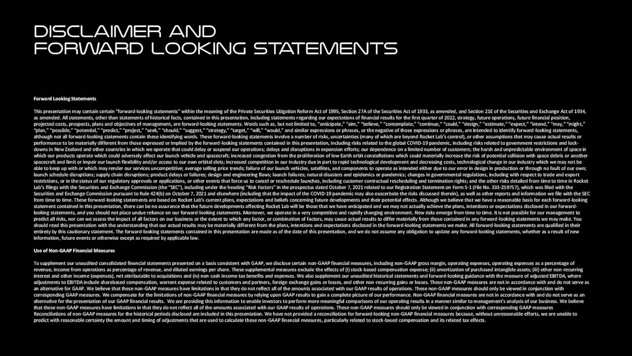 Rocket Lab USA, Inc. 2021 Q4 Results Earnings Call Presentation