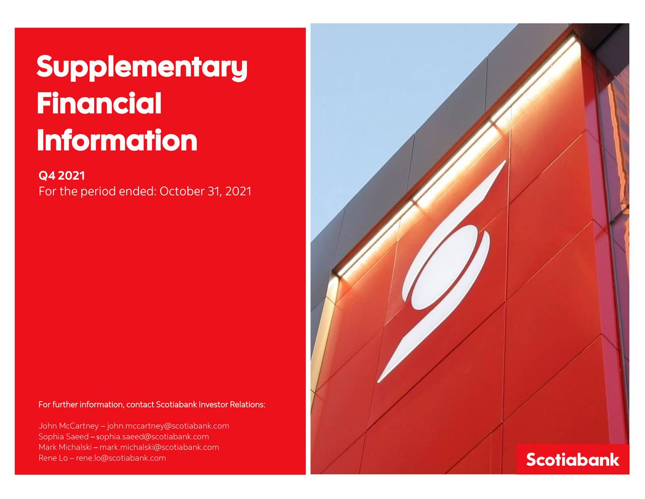 The Bank Of Nova Scotia 2021 Q4 - Results - Earnings Call Presentation ...