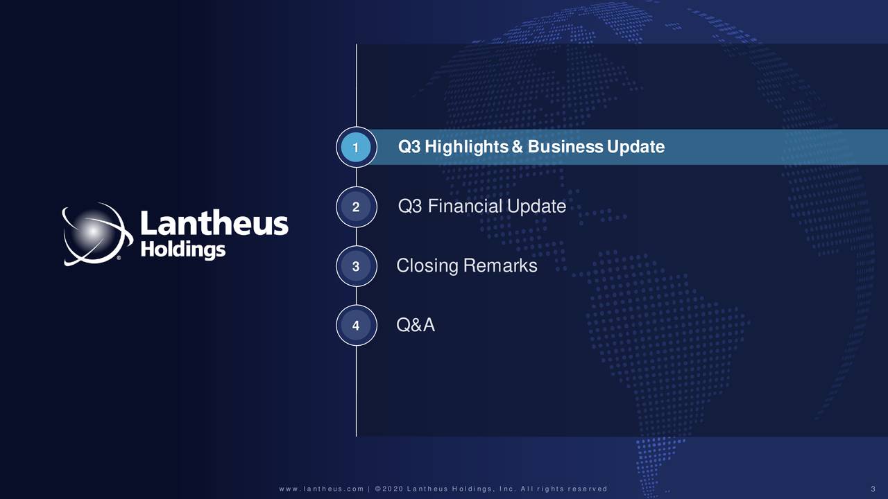 1     Q3 Highlights& BusinessUpdate