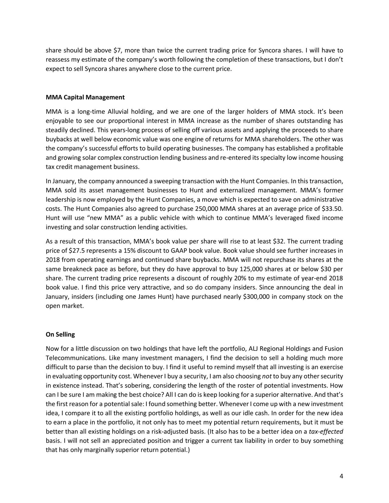 Alluvial Fund Q1 2018 Letter To Limited Partners Essex