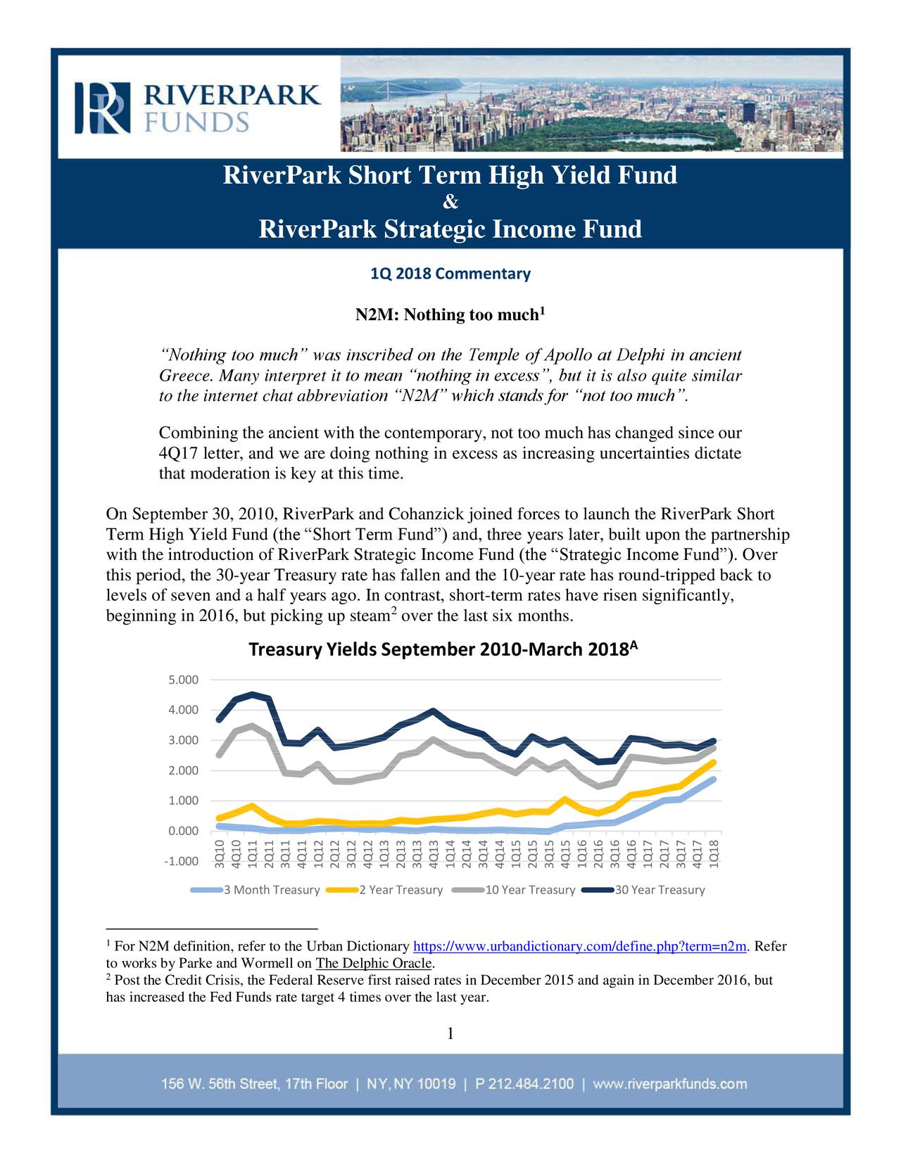 RiverPark Short Term High Yield Fund And RiverPark Strategic