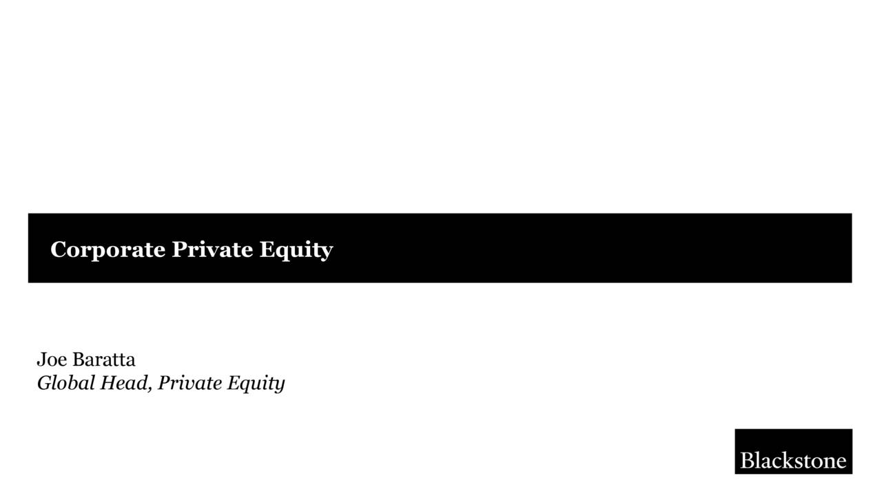 The Blackstone Group (BX) Investor Presentation - Slideshow (NYSE:BX ...