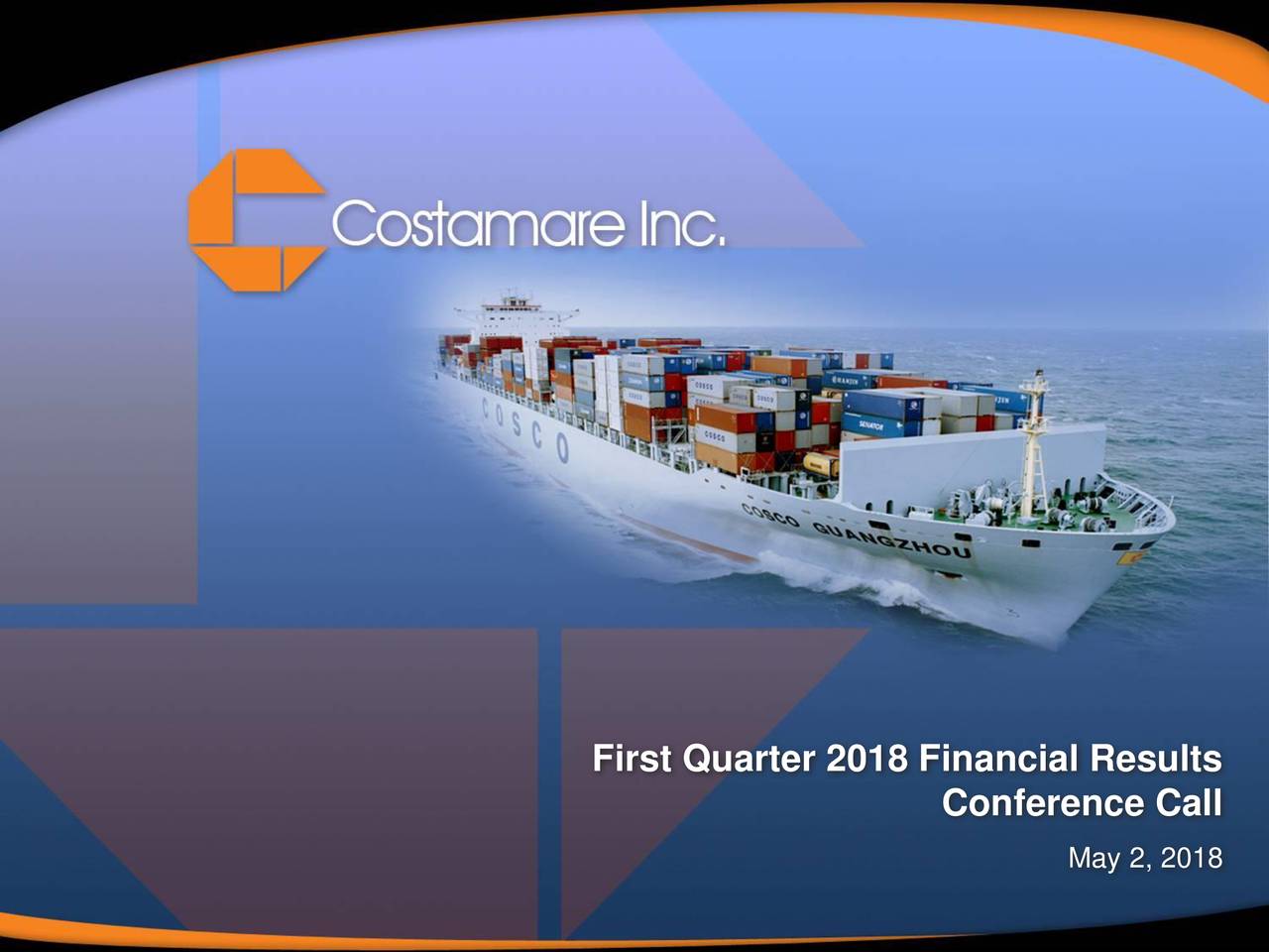 First Quarter 2018 Financial Results