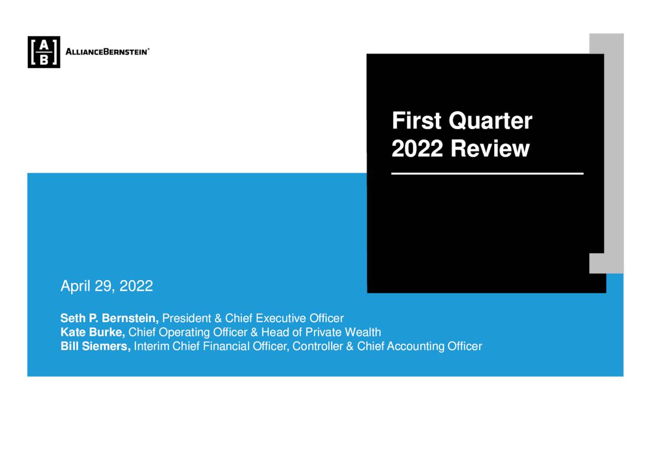 AllianceBernstein Holding L.P. 2022 Q1 Results Earnings Call