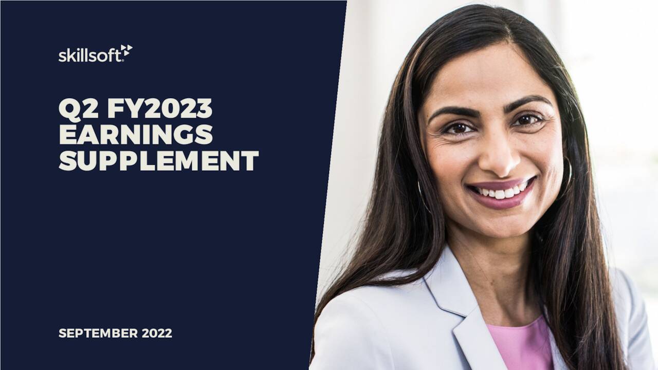 Skillsoft Corp. 2023 Q2 Results Earnings Call Presentation (NYSE