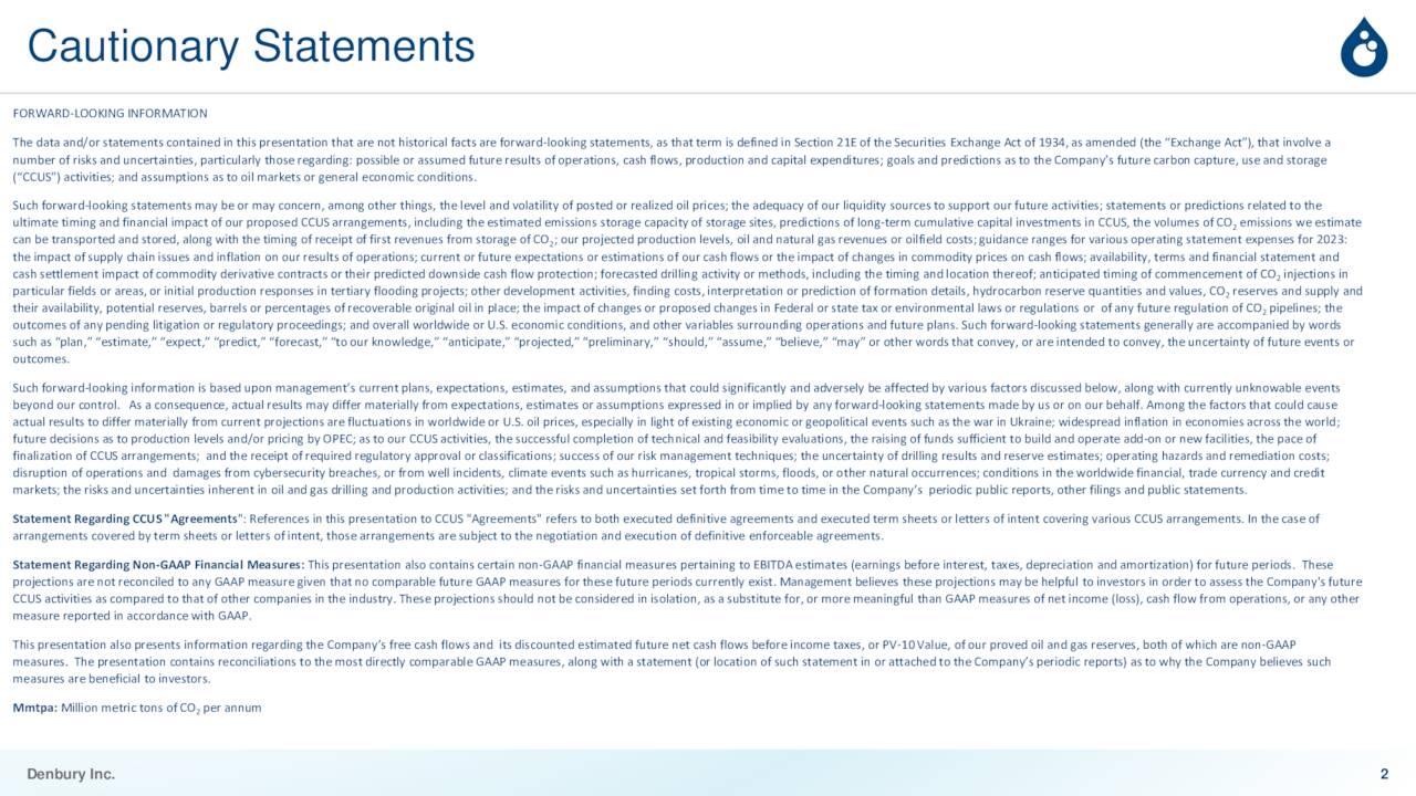 Cautionary Statements