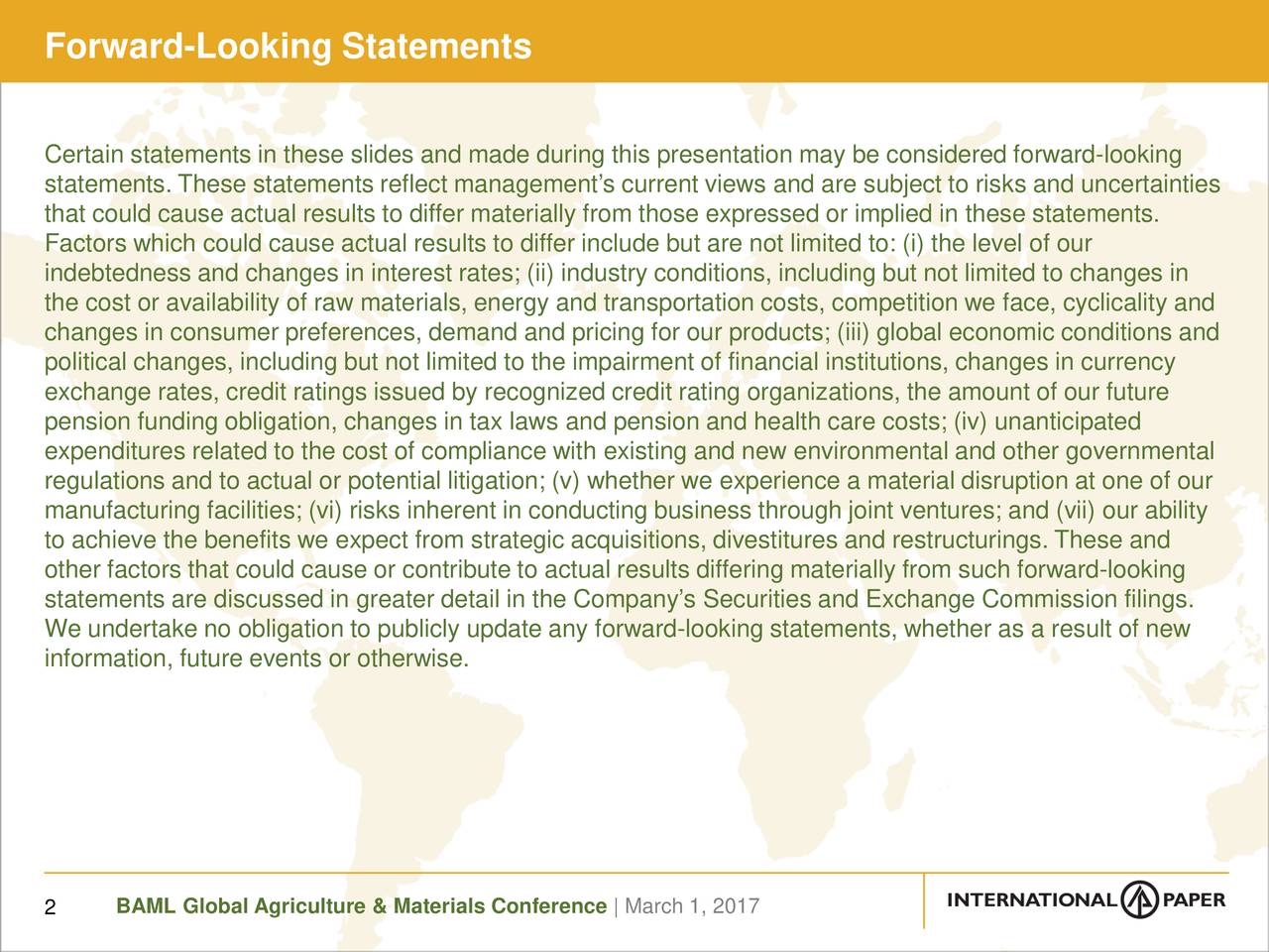 Forward-Looking Statements